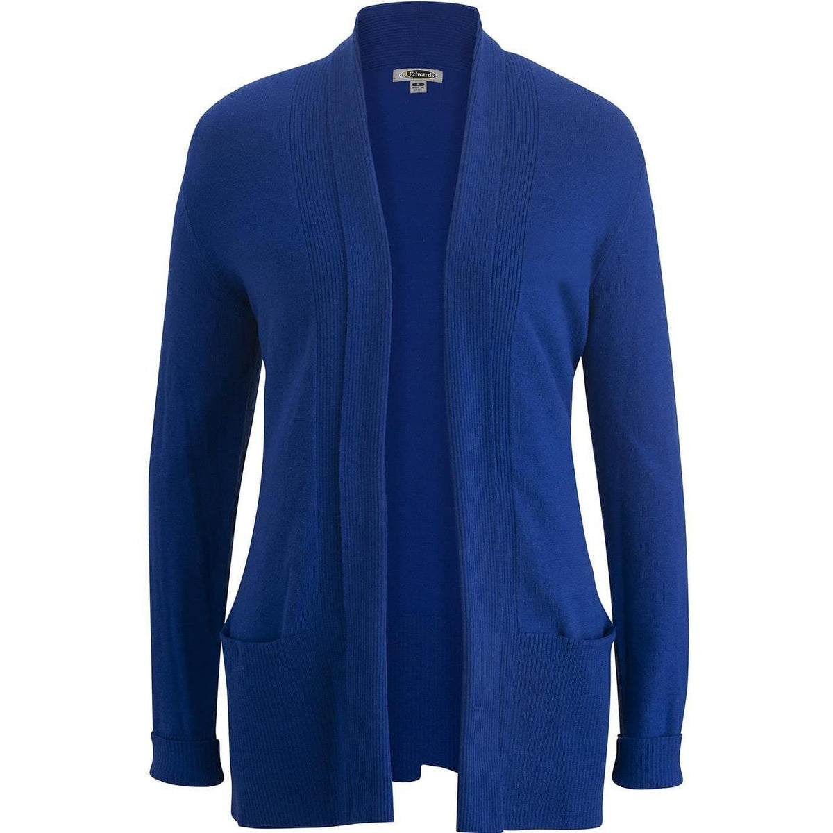 no-logo Edwards Women's Shawl Collar Fine Gauge Cardigan Sweater-Sweaters-Edwards-Cobalt-XS-Thread Logic