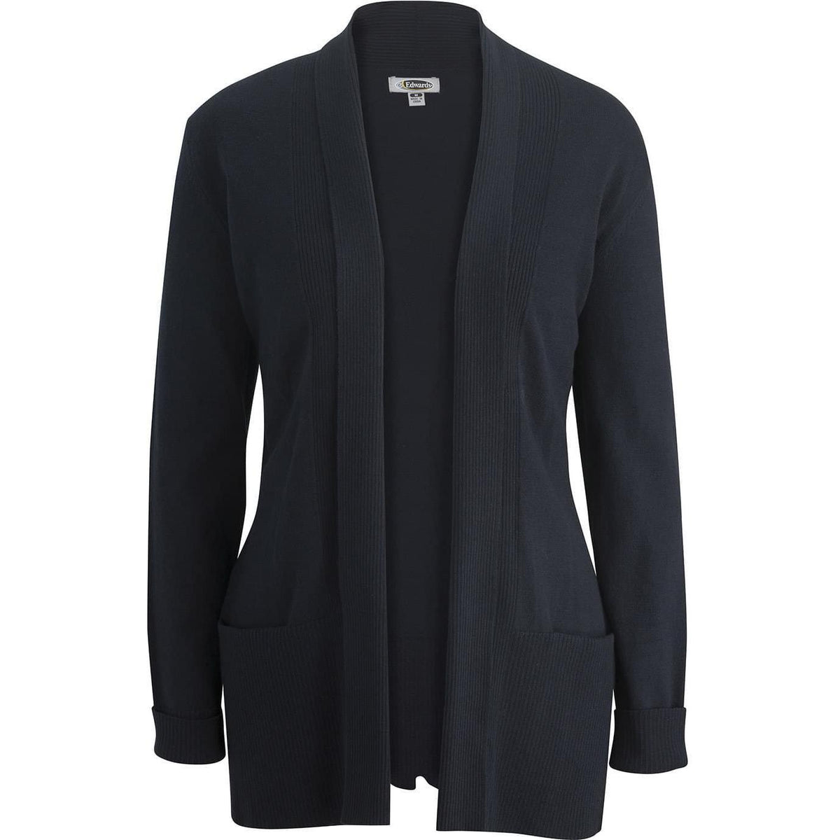 no-logo Edwards Women's Shawl Collar Fine Gauge Cardigan Sweater-Sweaters-Edwards-Navy-XS-Thread Logic