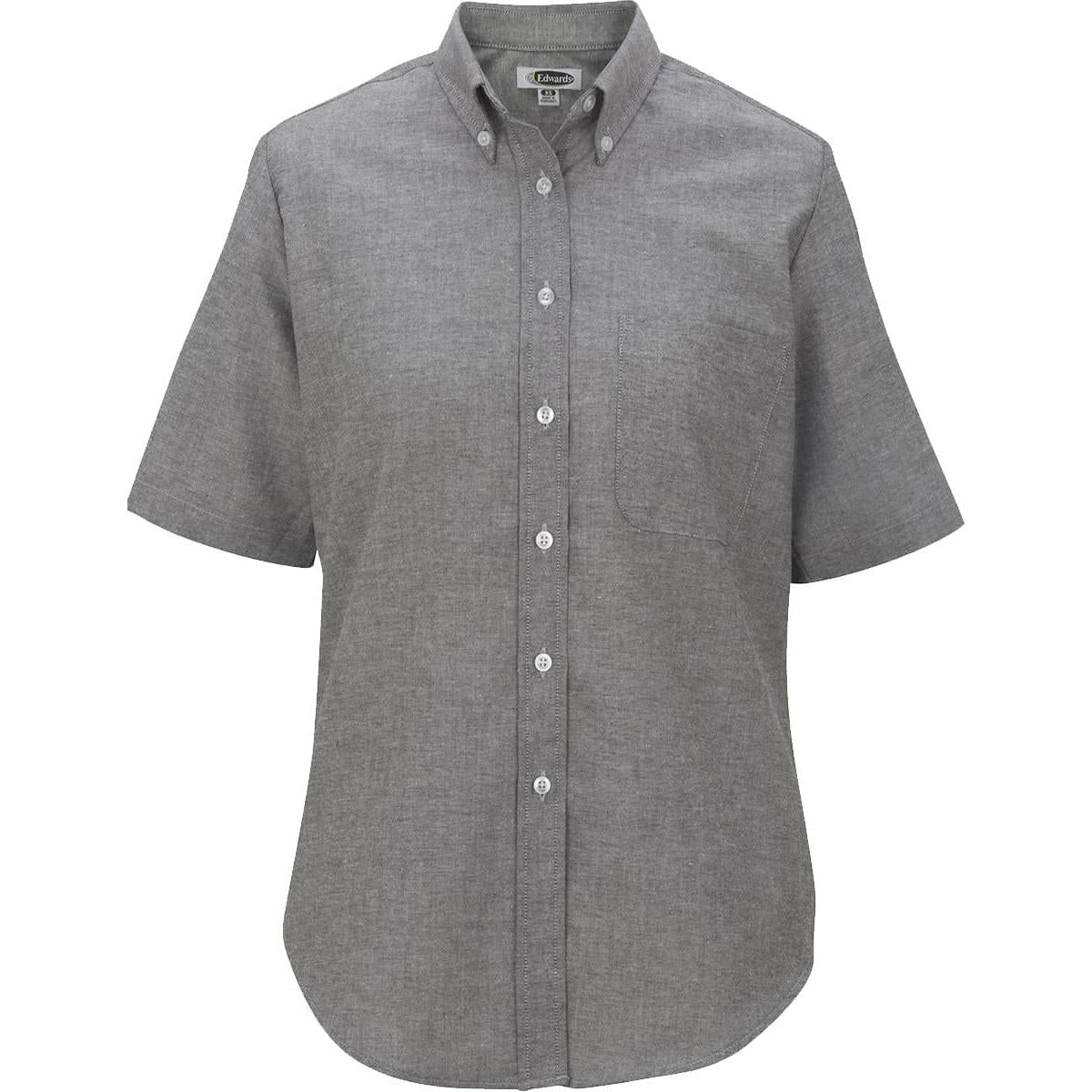 no-logo Edwards Ladies Short Sleeve Oxford Shirt