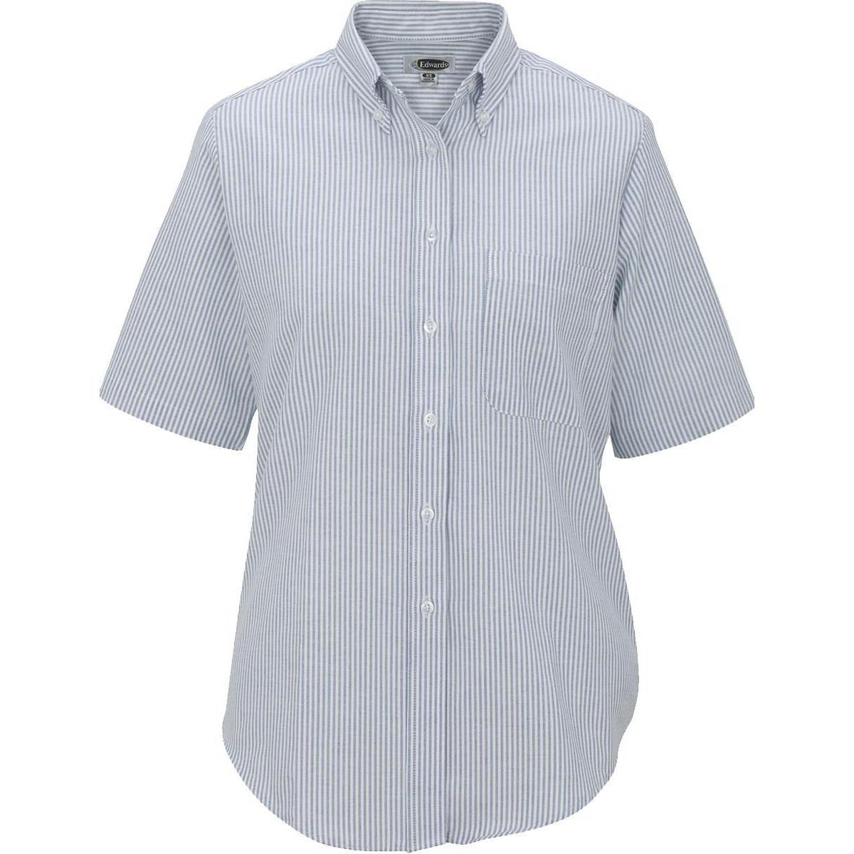 no-logo Edwards Ladies Short Sleeve Oxford Shirt