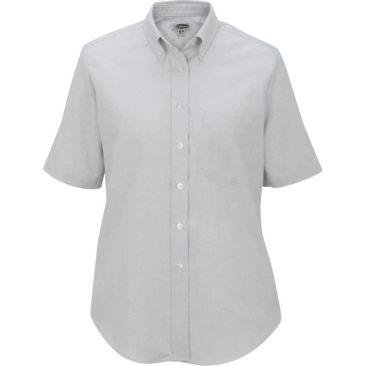 no-logo Edwards Ladies Short Sleeve Oxford Shirt