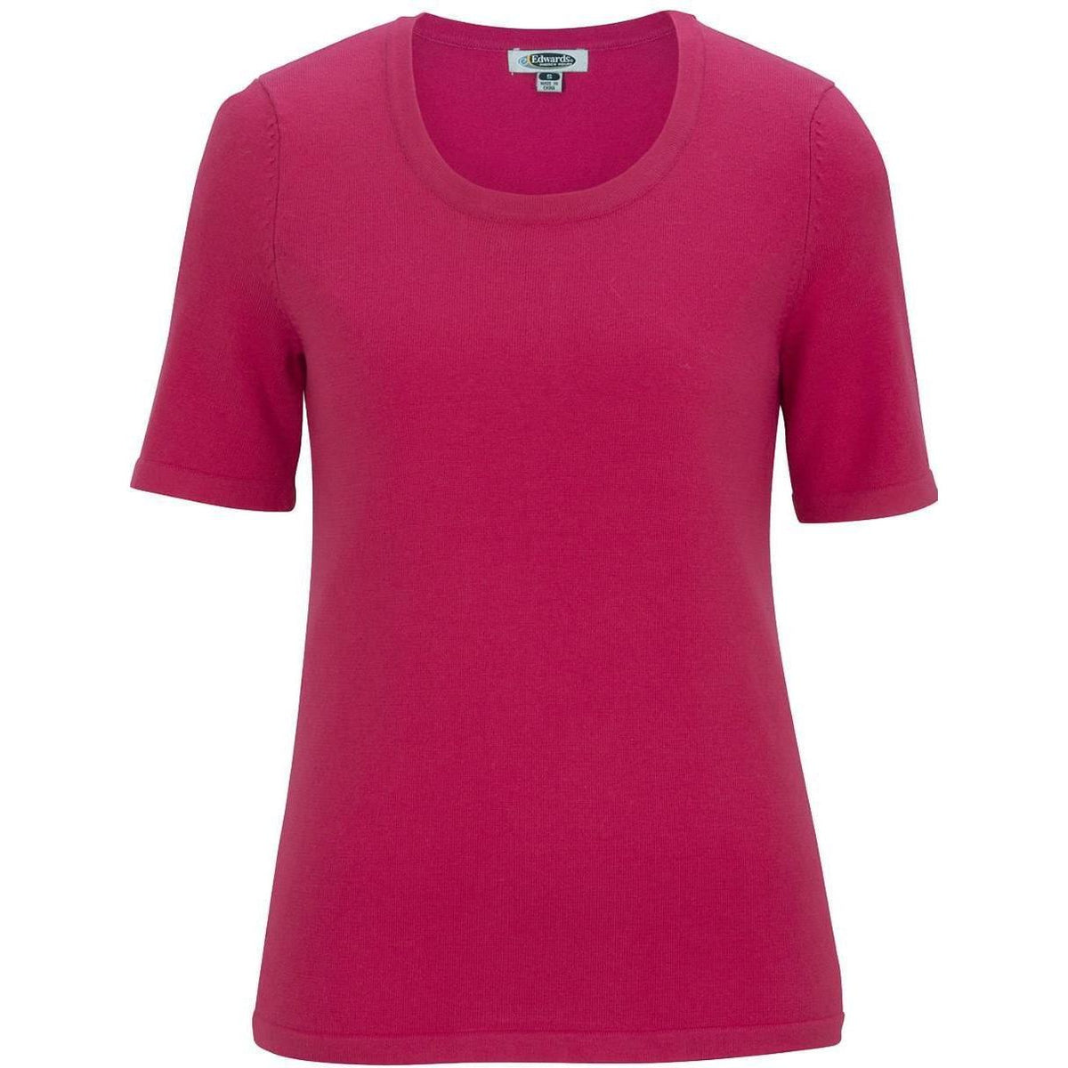 logo-left Edwards Ladies Short Sleeve Scoop Neck Sweater