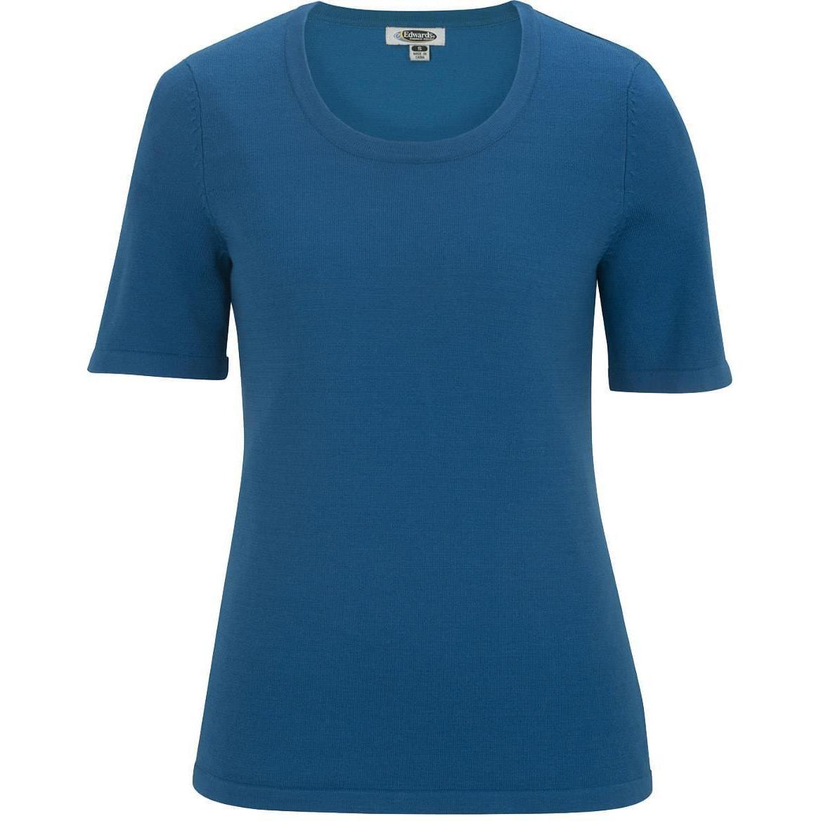 logo-left Edwards Ladies Short Sleeve Scoop Neck Sweater