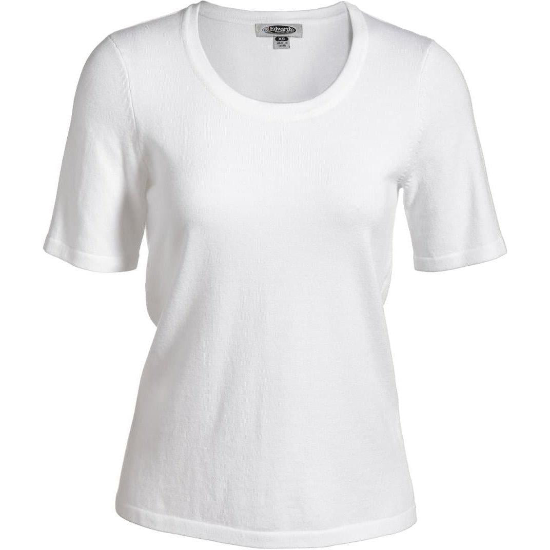 logo-left Edwards Ladies Short Sleeve Scoop Neck Sweater