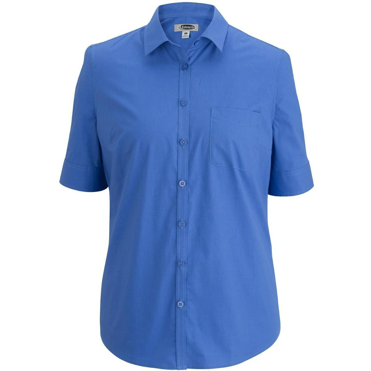 no-logo Edwards Ladies Short Sleeve Stretch Poplin Blouse