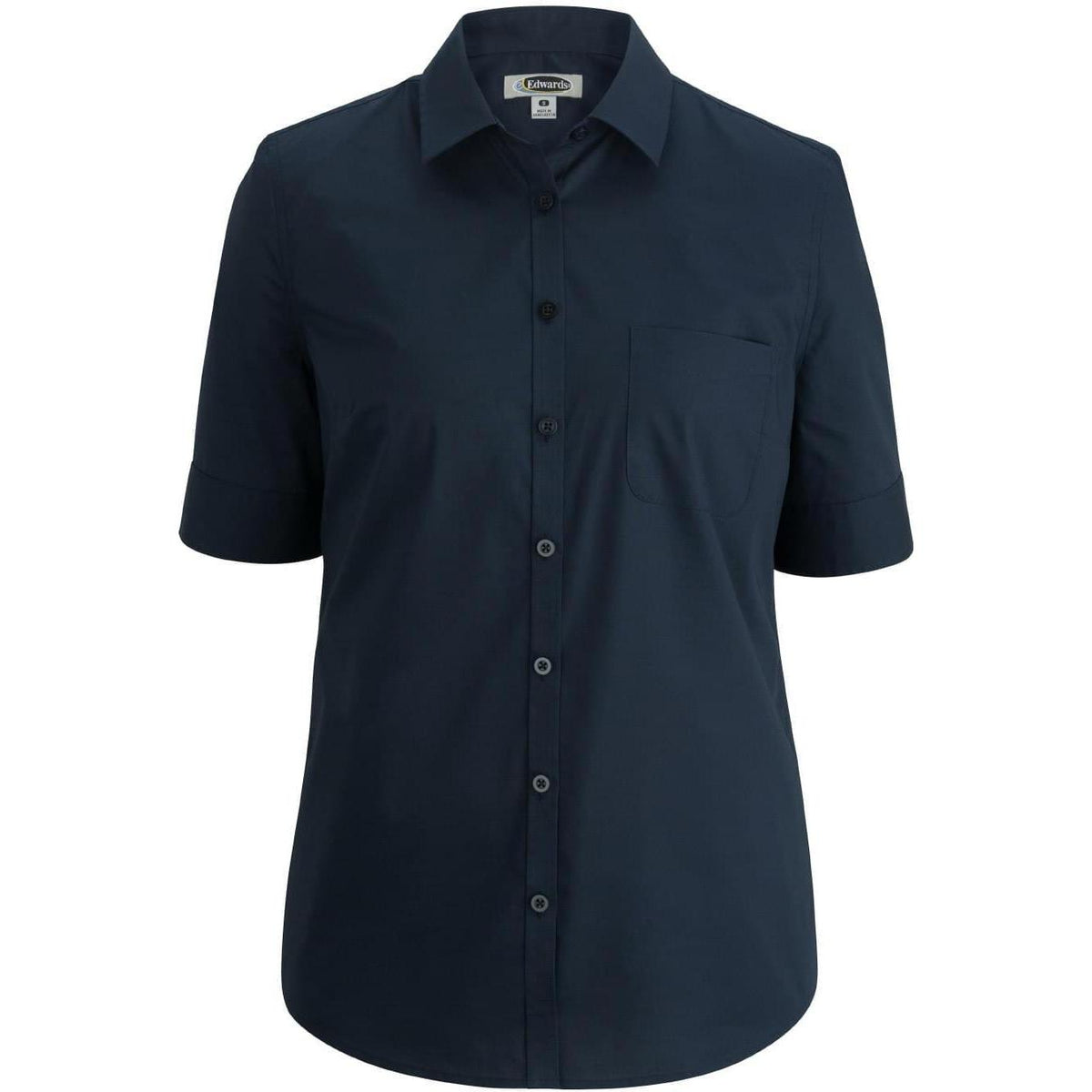 no-logo Edwards Ladies Short Sleeve Stretch Poplin Blouse