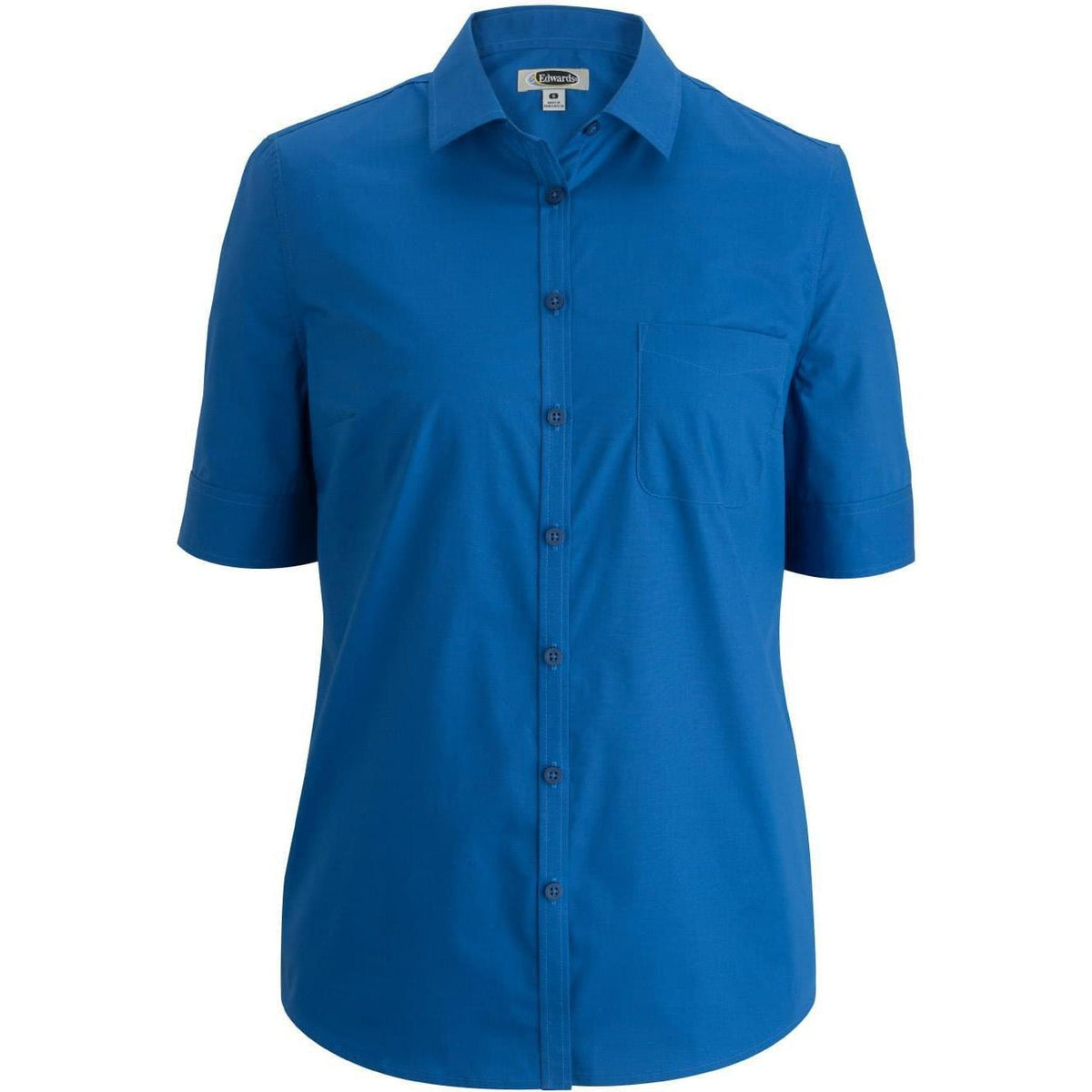 no-logo Edwards Ladies Short Sleeve Stretch Poplin Blouse