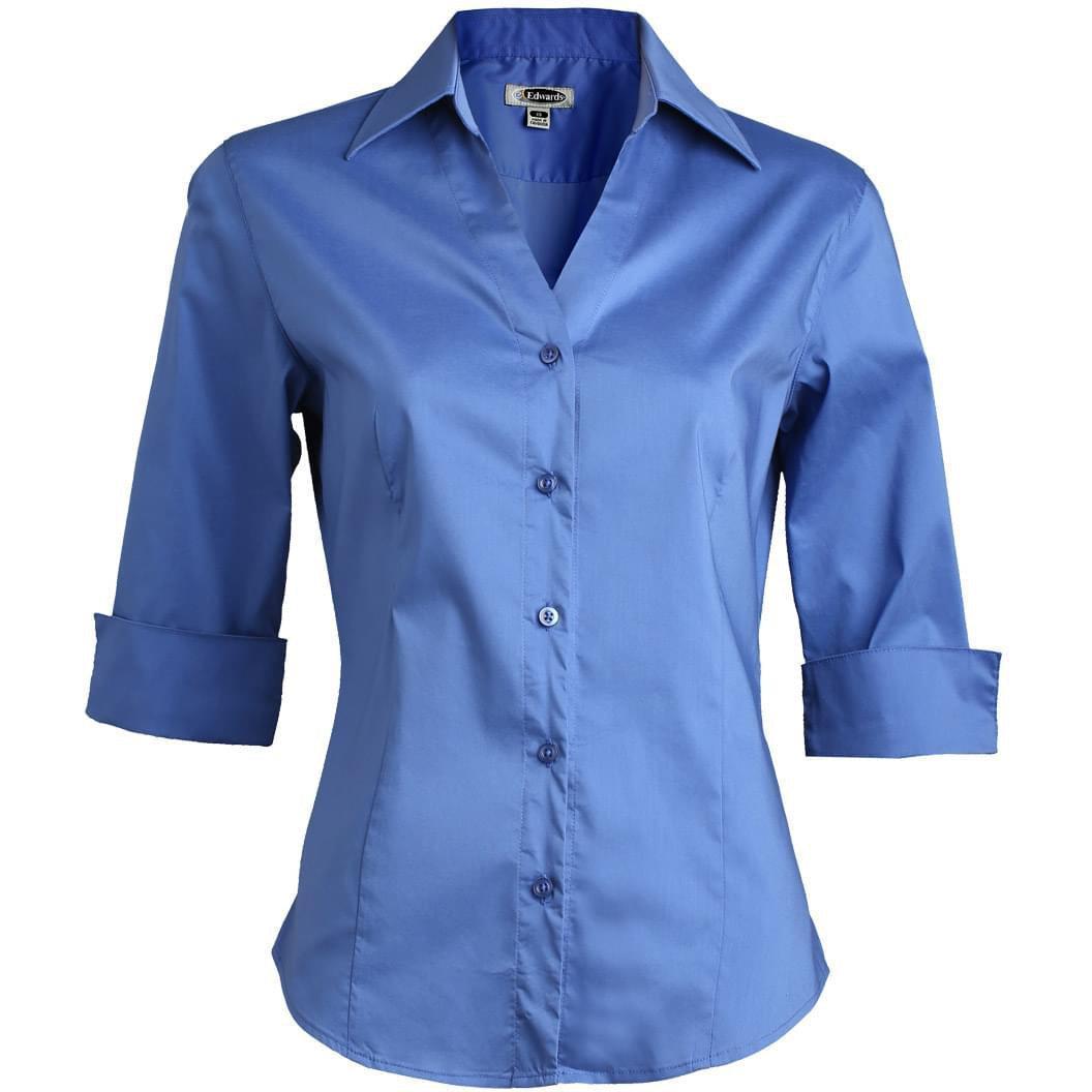no-logo Edwards Ladies Tailored V Neck Stretch Blouse