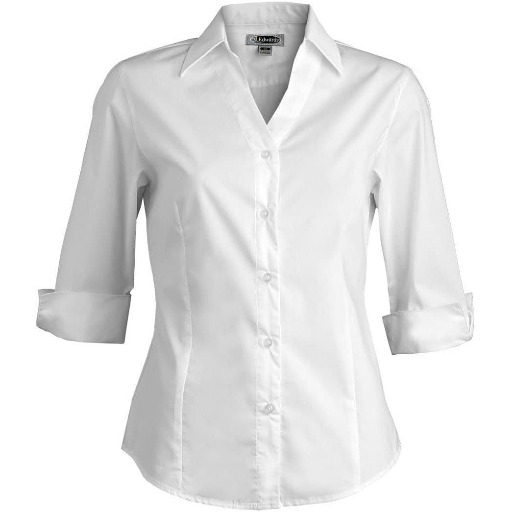 no-logo Edwards Ladies Tailored V Neck Stretch Blouse