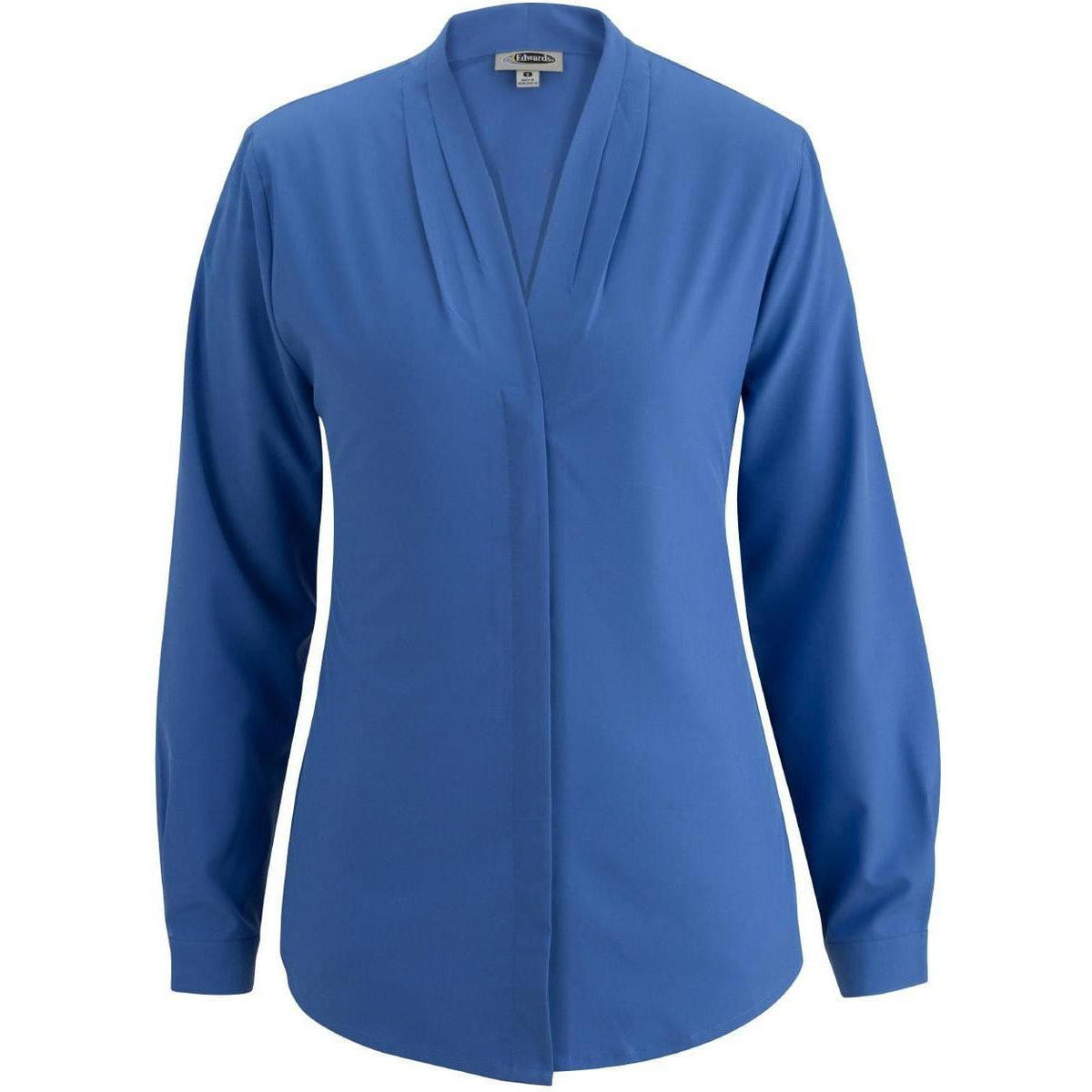 no-logo Edwards Women's V-Neck Blouse-Dress Shirts-Edwards-French Blue-XS-Thread Logic