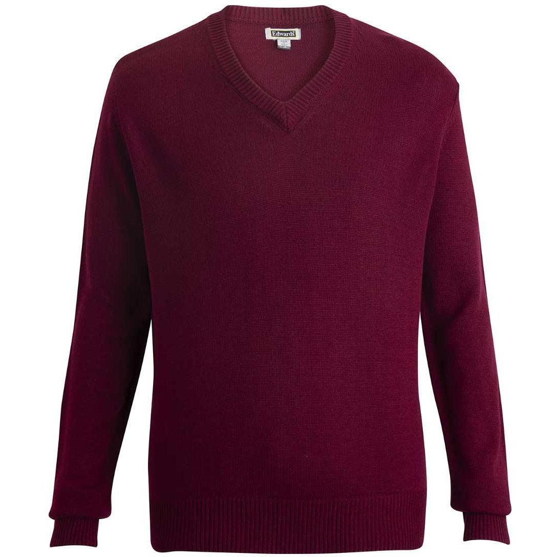 logo-left Edwards Unisex V Neck Sweater