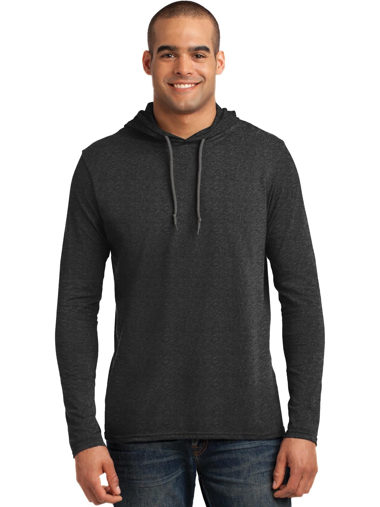 no-logo Gildan 100% Combed Ring Spun Cotton Long Sleeve Hooded T-Shirt-Regular-Gildan-Thread Logic