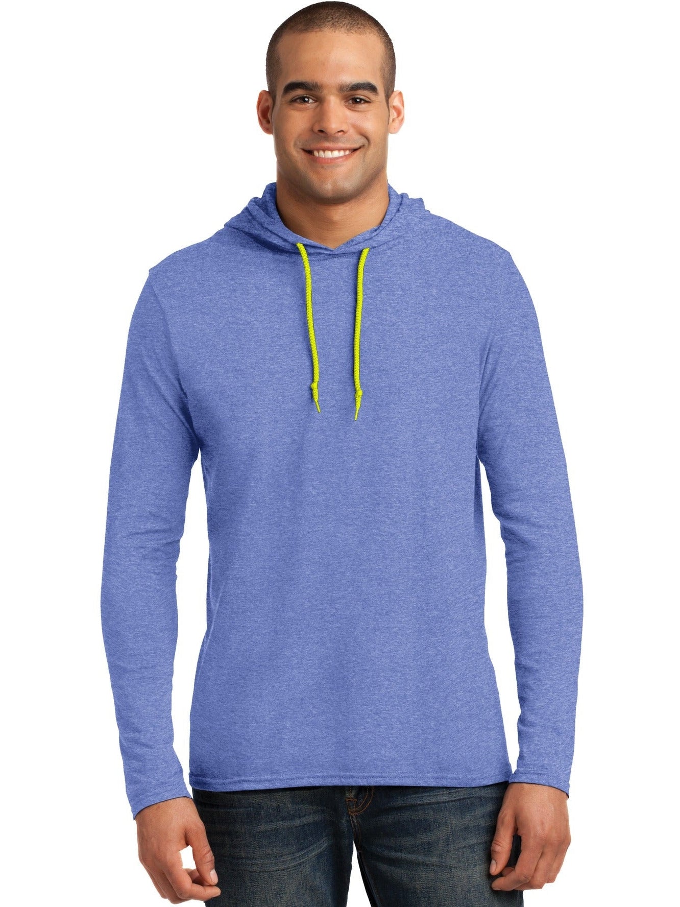 no-logo Gildan 100% Combed Ring Spun Cotton Long Sleeve Hooded T-Shirt-Regular-Gildan-Thread Logic