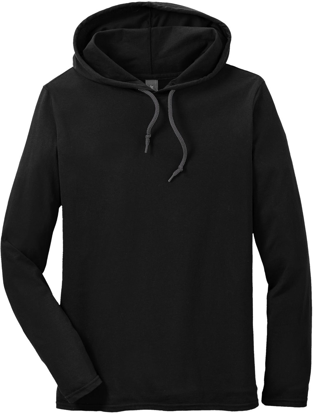 No-Logo CLOSEOUT - Gildan 100% Combed Ring Spun Cotton Long Sleeve Hooded T-Shirt-Hoodies-Gildan-Black/Dark Grey-S-Thread Logic