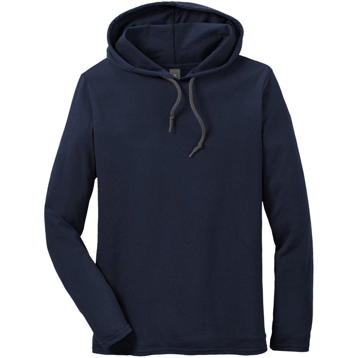 logo-left CLOSEOUT - Gildan 100% Combed Ring Spun Cotton Long Sleeve Hooded T-Shirt-Hoodies-Gildan-Navy/Dark Grey-S-Thread Logic