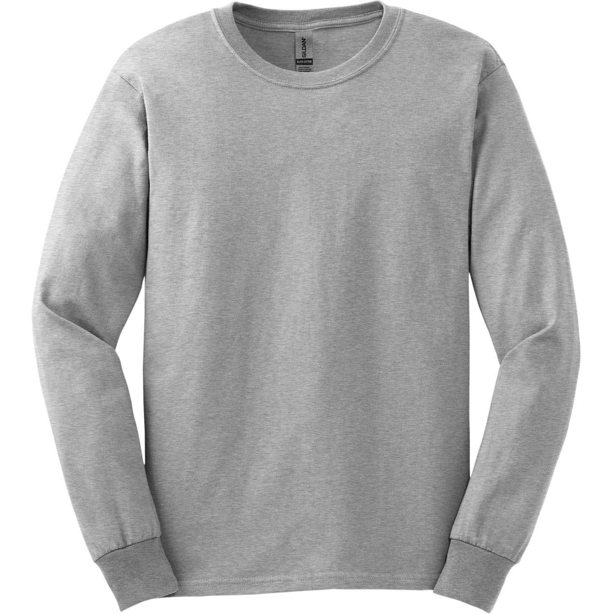 no-logo Gildan Cotton Long Sleeve T-Shirt-Regular-Gildan-Ash-S-Thread Logic