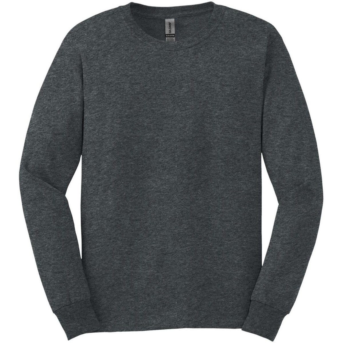 no-logo Gildan Cotton Long Sleeve T-Shirt-Regular-Gildan-Dark Heather-S-Thread Logic
