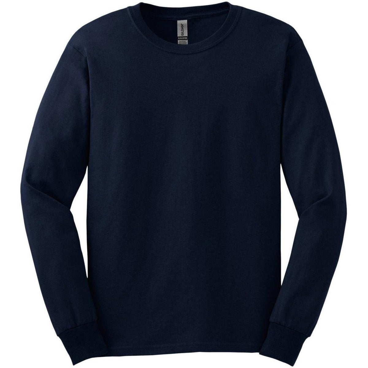 no-logo Gildan Cotton Long Sleeve T-Shirt-Regular-Gildan-Navy-S-Thread Logic