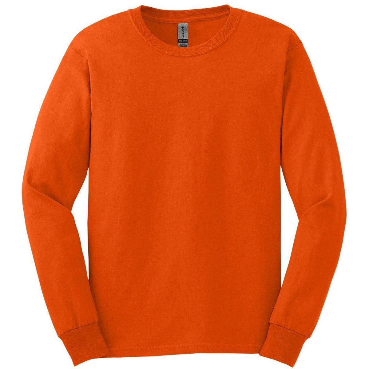 no-logo Gildan Cotton Long Sleeve T-Shirt-Regular-Gildan-Orange-S-Thread Logic