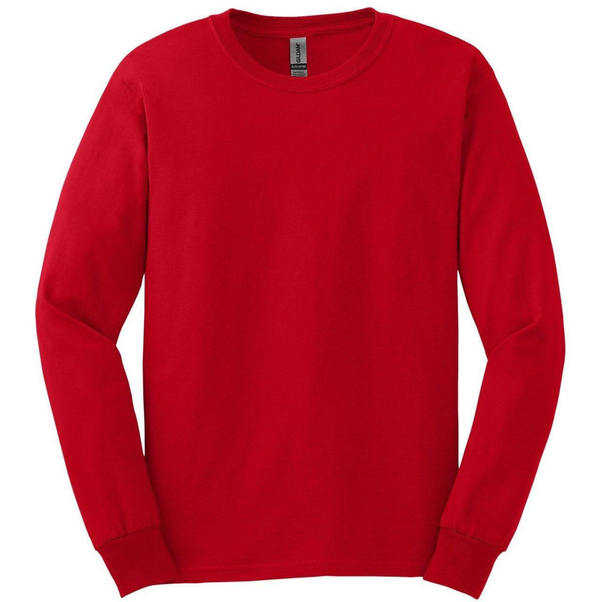 no-logo Gildan Cotton Long Sleeve T-Shirt-Regular-Gildan-Red-S-Thread Logic
