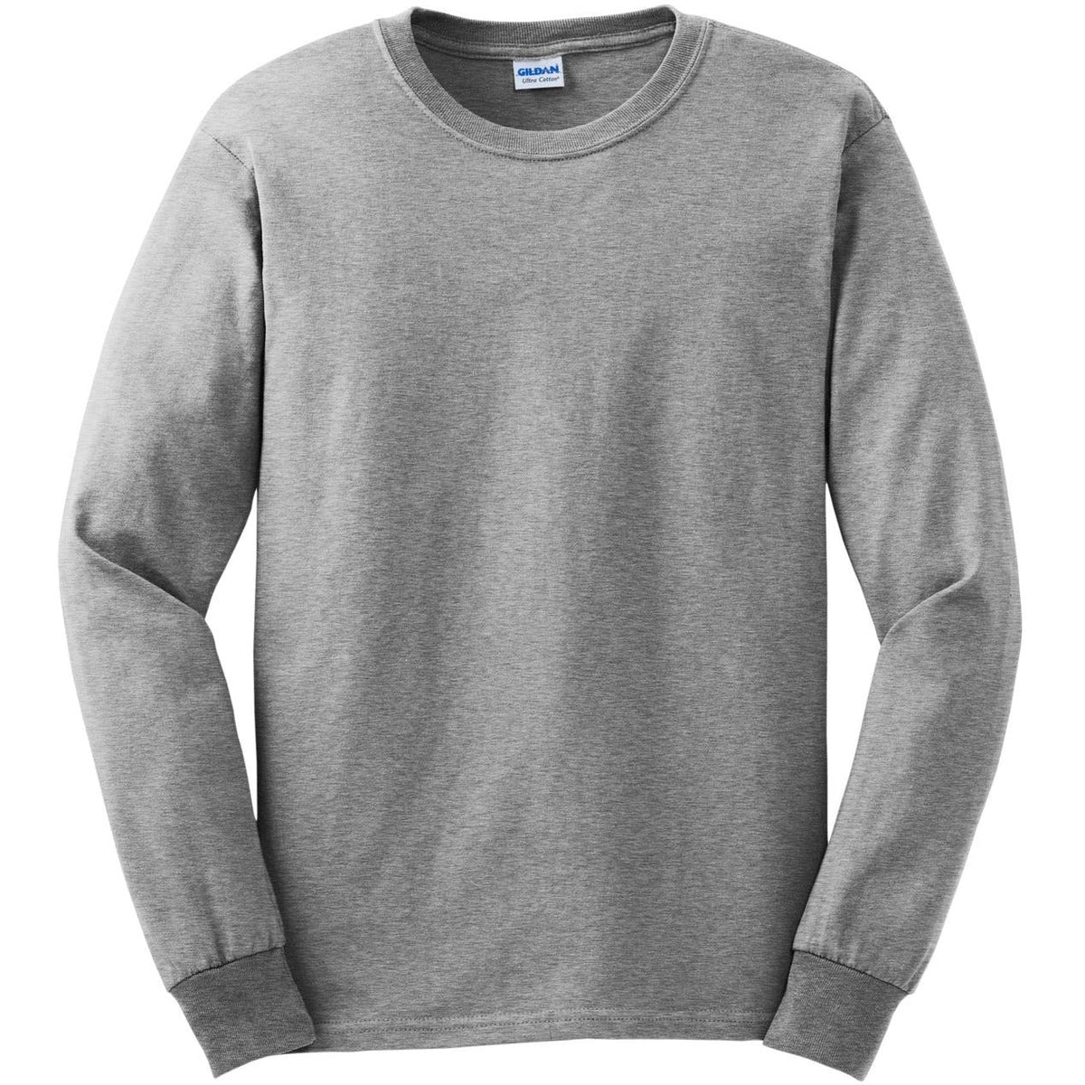 no-logo Gildan Cotton Long Sleeve T-Shirt-Regular-Gildan-Sport Grey-S-Thread Logic