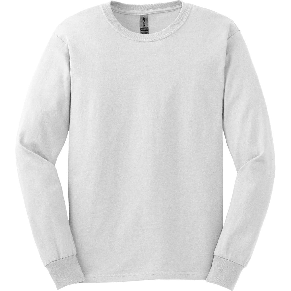 no-logo Gildan Cotton Long Sleeve T-Shirt-Regular-Gildan-White-S-Thread Logic