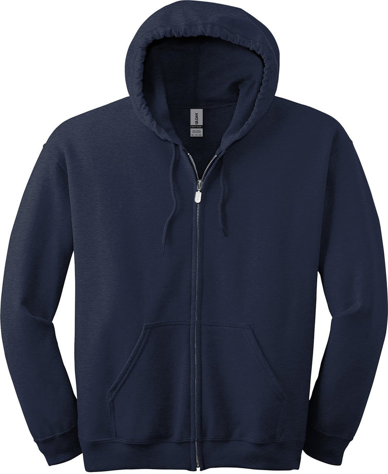 Embroidered Adult Navy Blue Full Zip Hood Sweatshirt #18600-1840