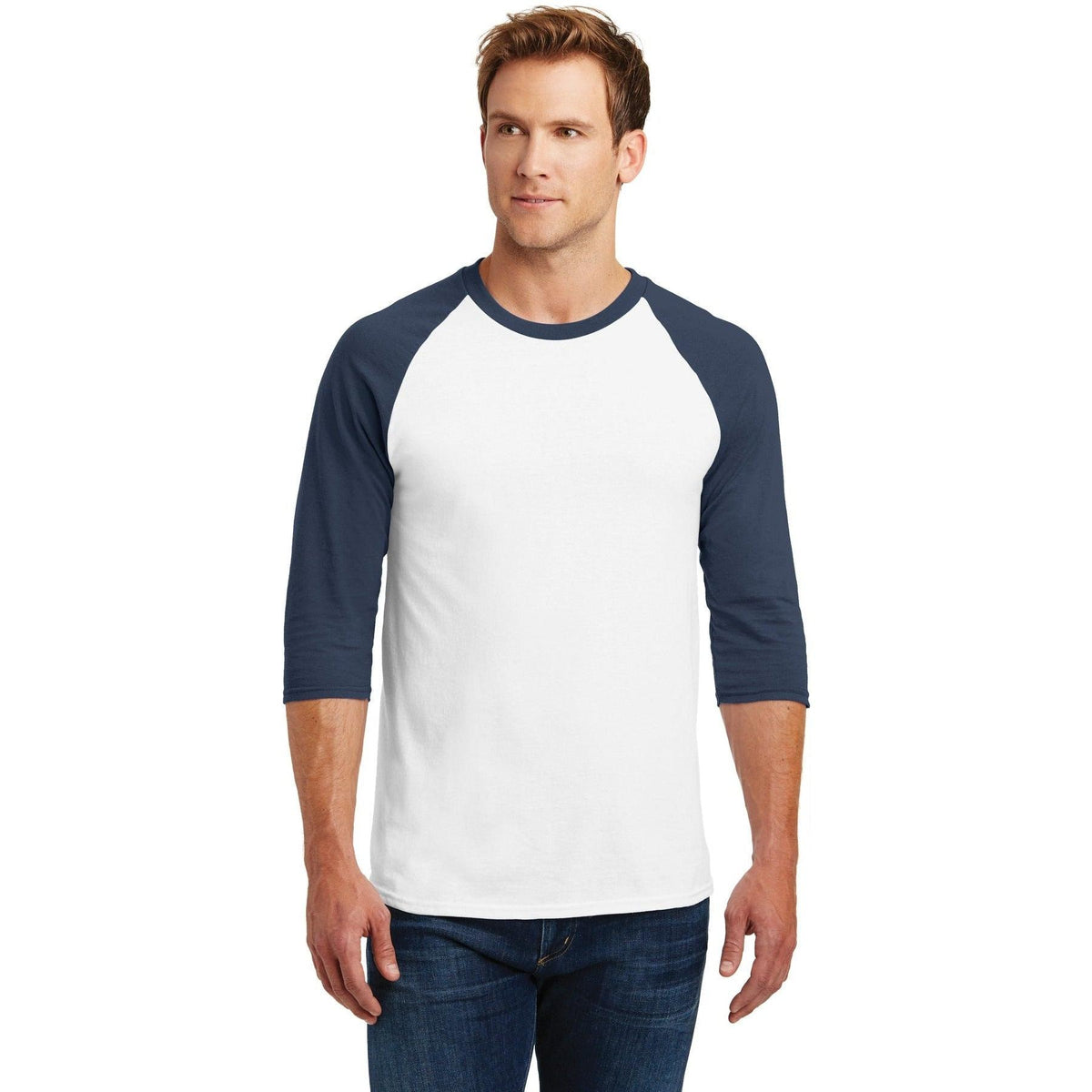 no-logo Gildan Heavy Cotton 3/4-Sleeve Raglan T-Shirt-Regular-Gildan-Thread Logic