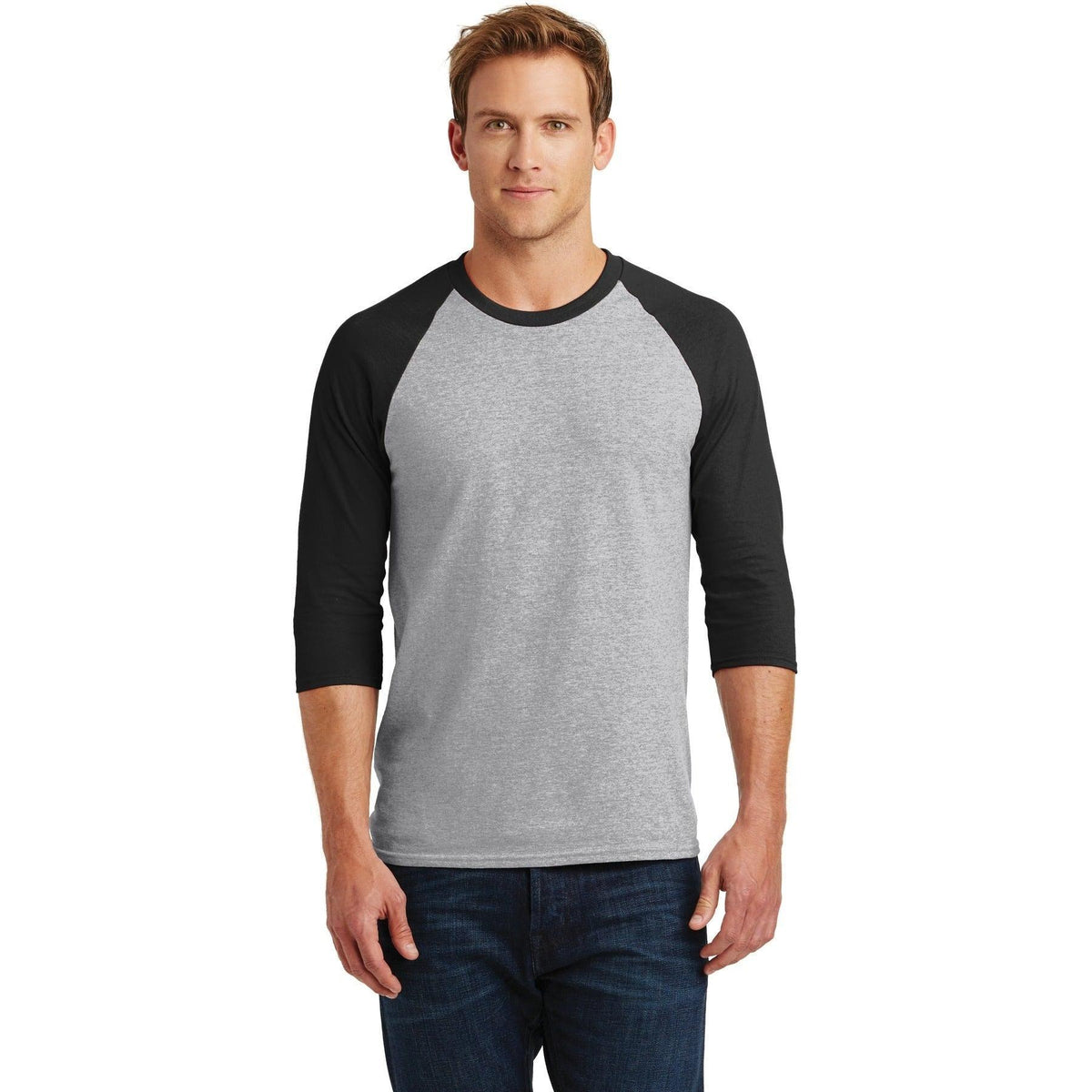no-logo Gildan Heavy Cotton 3/4-Sleeve Raglan T-Shirt-Regular-Gildan-Thread Logic