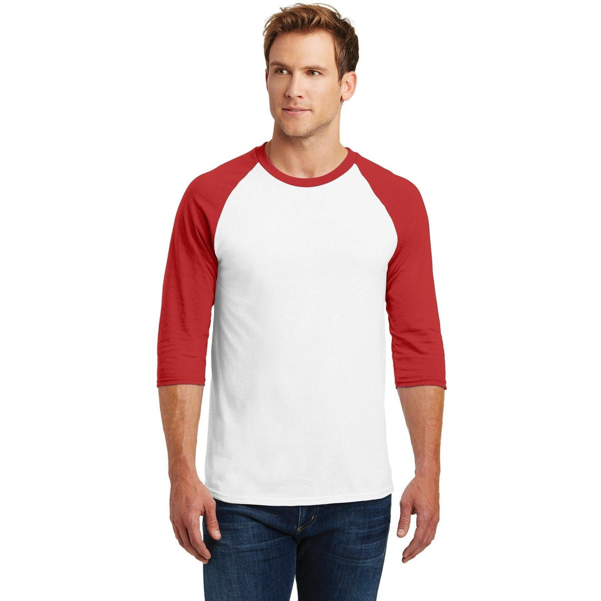no-logo Gildan Heavy Cotton 3/4-Sleeve Raglan T-Shirt-Regular-Gildan-Thread Logic