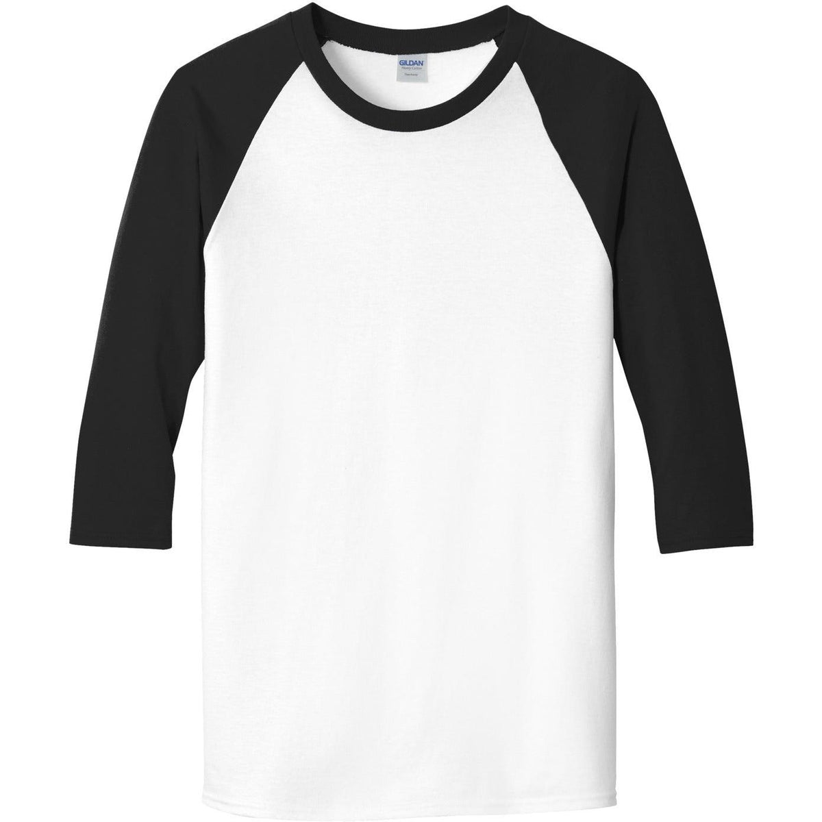 no-logo Gildan Heavy Cotton 3/4-Sleeve Raglan T-Shirt