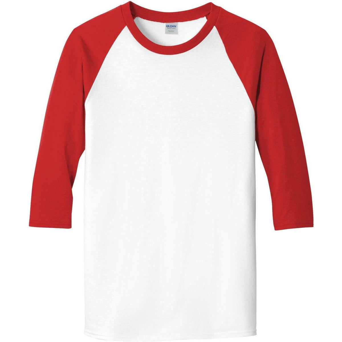no-logo Gildan Heavy Cotton 3/4-Sleeve Raglan T-Shirt