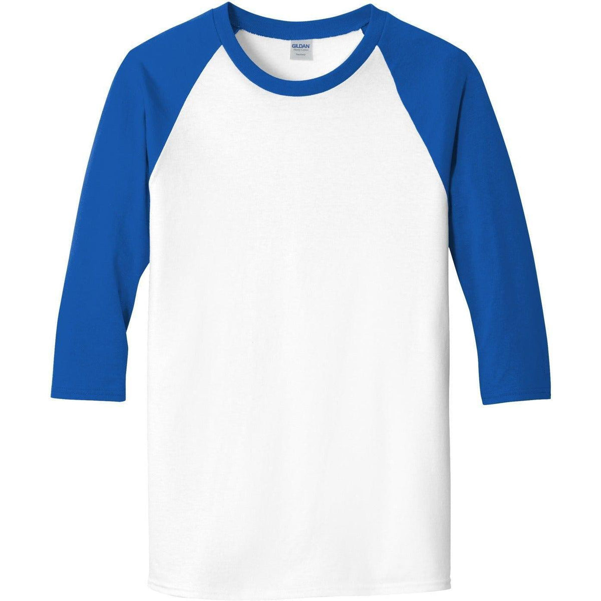 no-logo Gildan Heavy Cotton 3/4-Sleeve Raglan T-Shirt