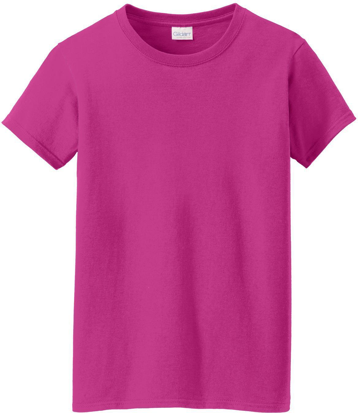 Gildan Heavy Cotton T-Shirt - 5.3 Oz 100% Preshrunk Cotton Tee In Azalea Pink, Size Small