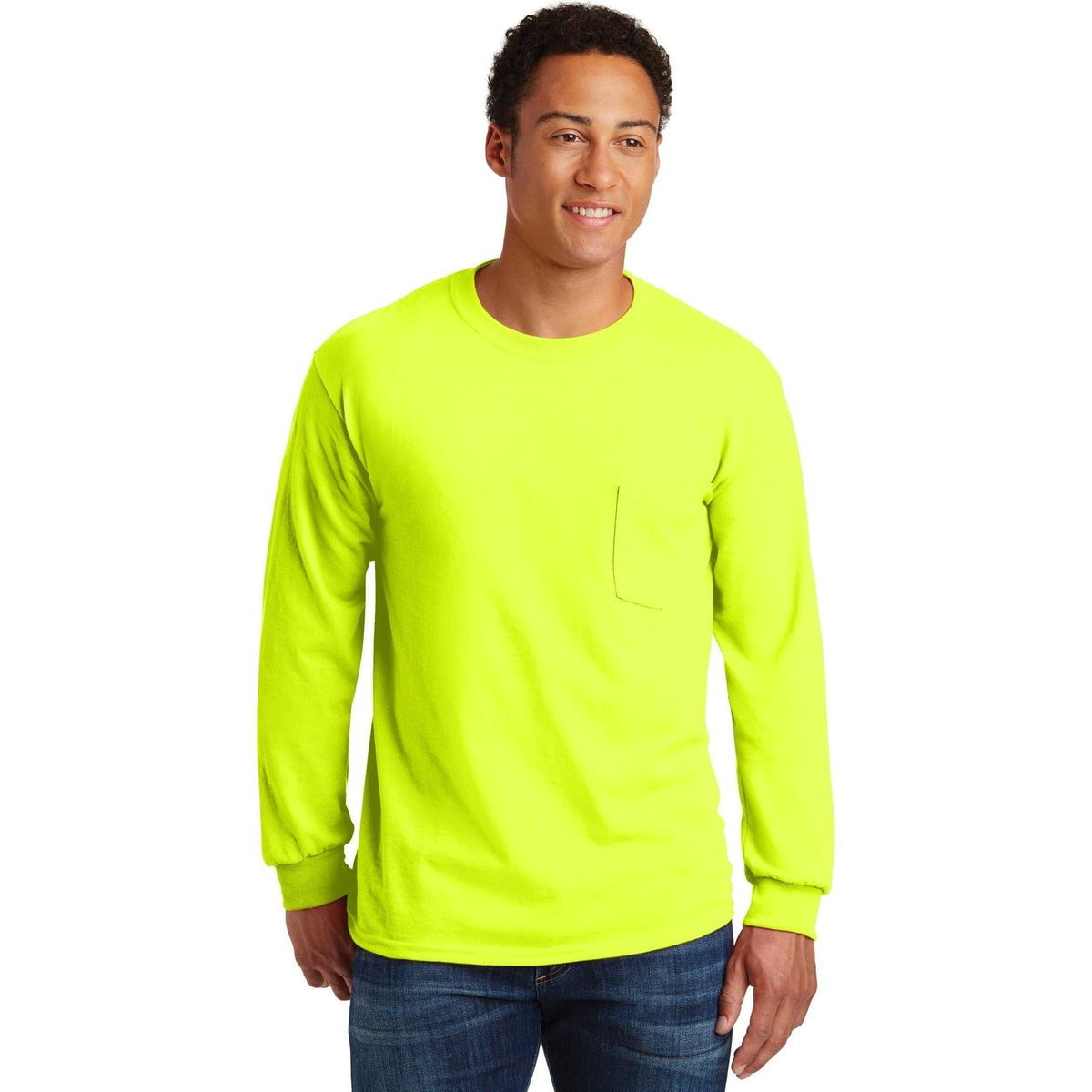 no-logo Gildan Ultra Cotton 100% Cotton Long Sleeve T-Shirt with Pocket-Regular-Gildan-Thread Logic