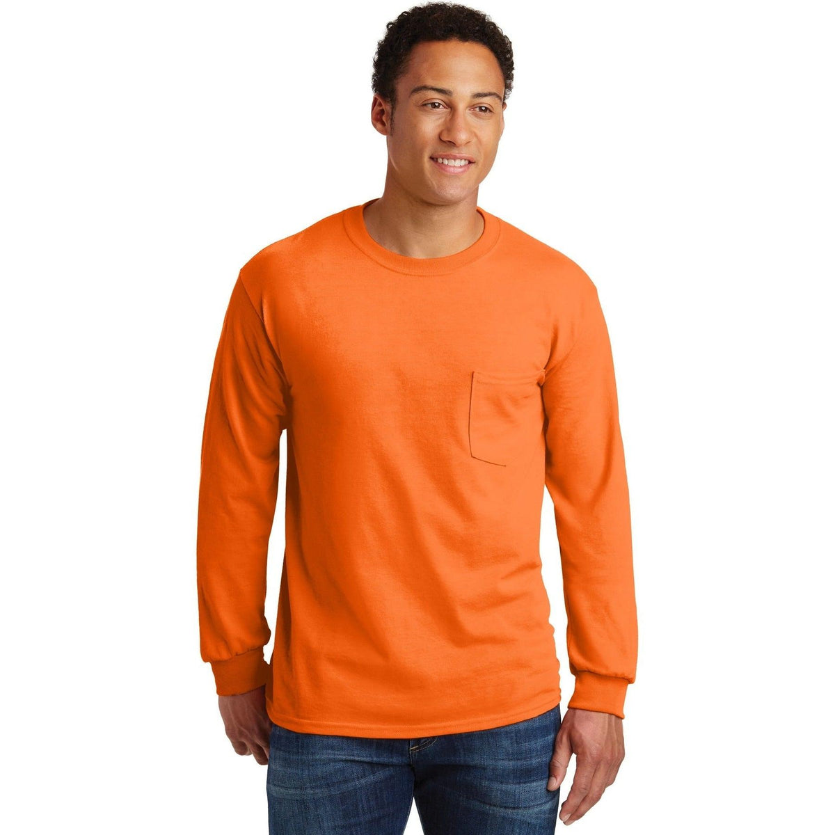 no-logo Gildan Ultra Cotton 100% Cotton Long Sleeve T-Shirt with Pocket-Regular-Gildan-Thread Logic