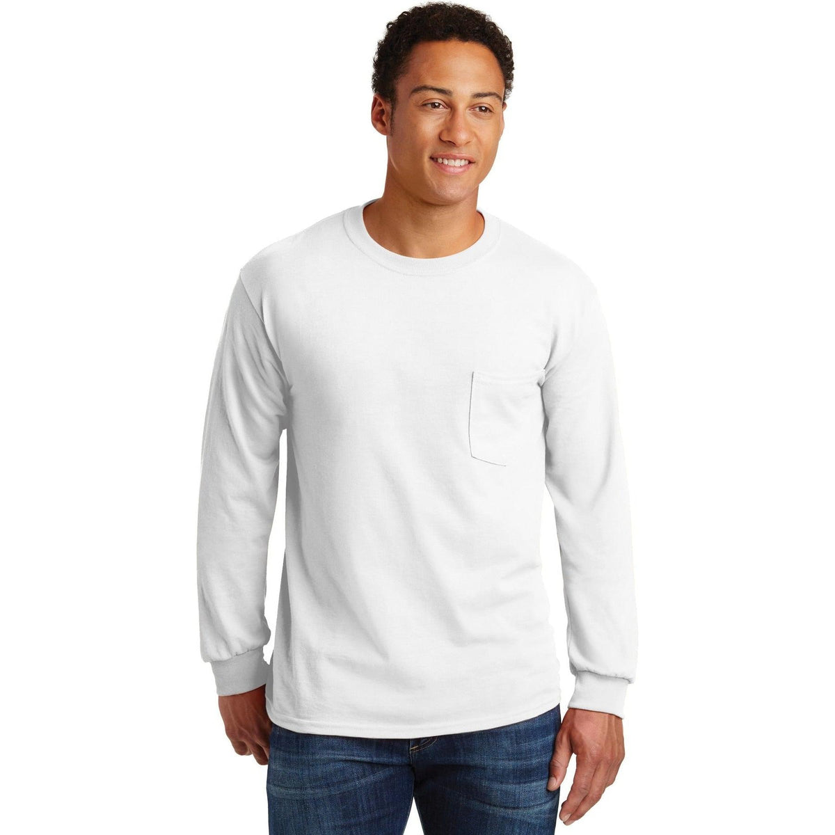 no-logo Gildan Ultra Cotton 100% Cotton Long Sleeve T-Shirt with Pocket-Regular-Gildan-Thread Logic