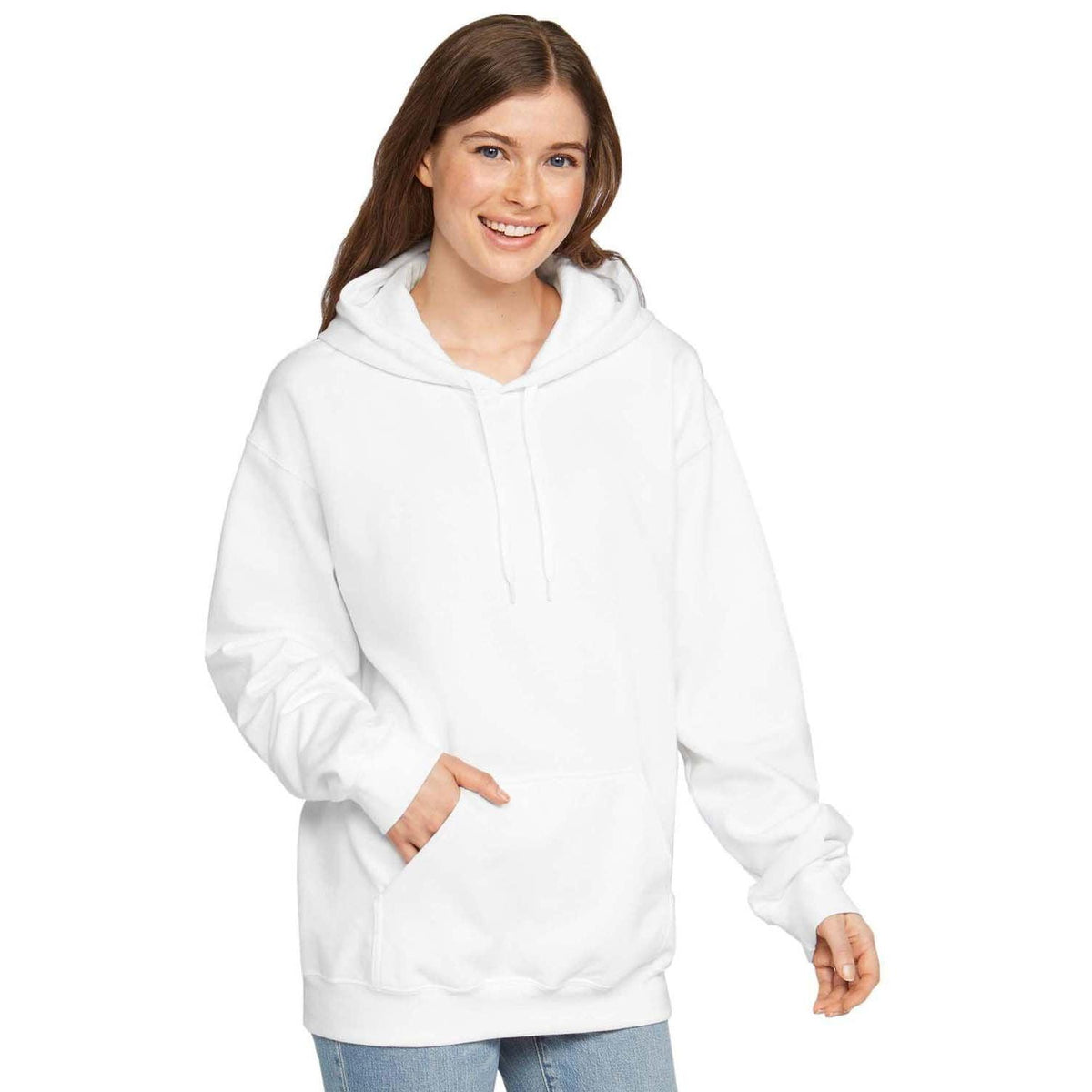 no-logo Gildan Unisex Softstyle Fleece Pullover Hooded Sweatshirt-Ladies Layering-Gildan-Thread Logic