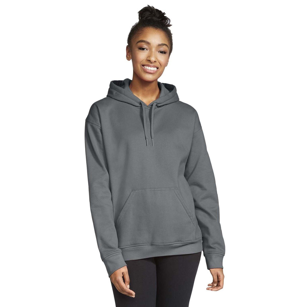 no-logo  Gildan Unisex Softstyle Fleece Pullover Hooded Sweatshirt-Ladies Layering-Gildan-Charcoal-S-Thread Logic
