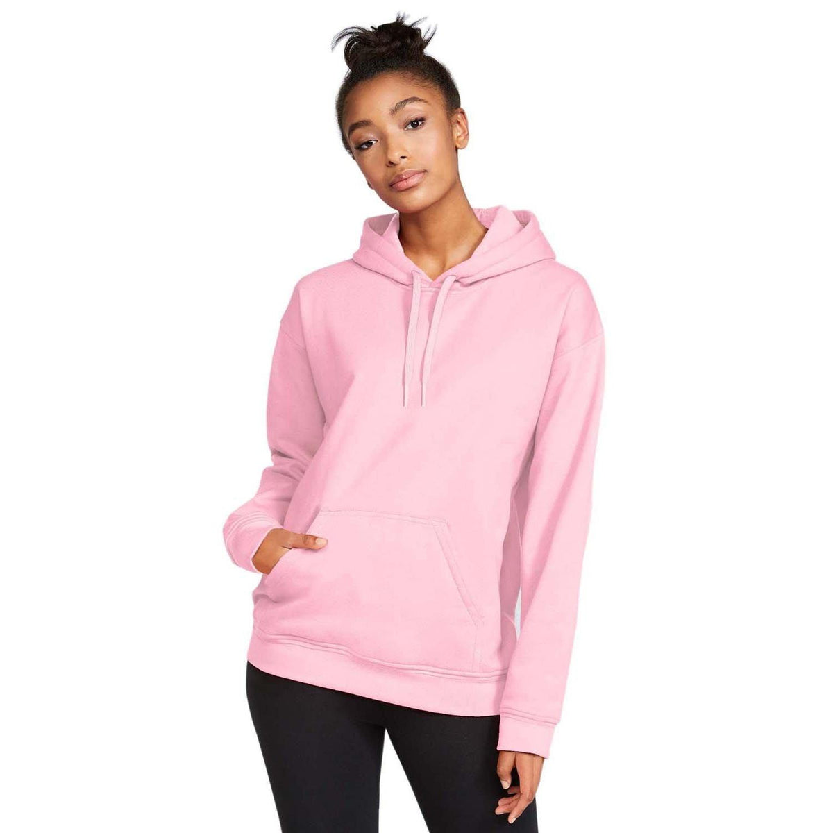 no-logo  Gildan Unisex Softstyle Fleece Pullover Hooded Sweatshirt-Ladies Layering-Gildan-Light Pink-S-Thread Logic