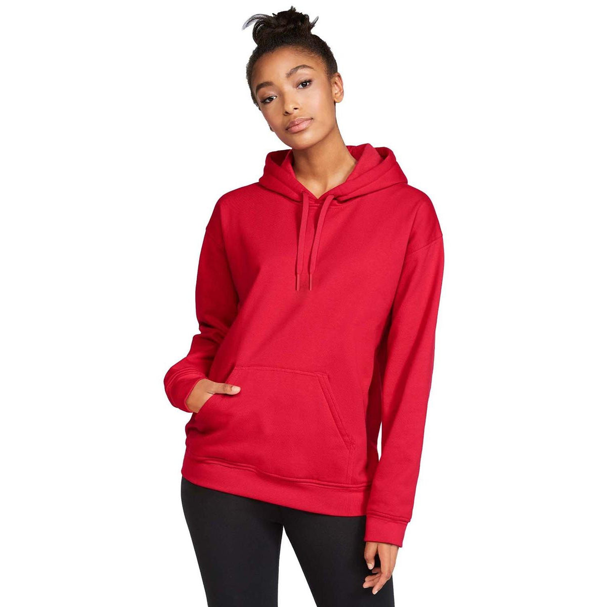 no-logo  Gildan Unisex Softstyle Fleece Pullover Hooded Sweatshirt-Ladies Layering-Gildan-Red-S-Thread Logic