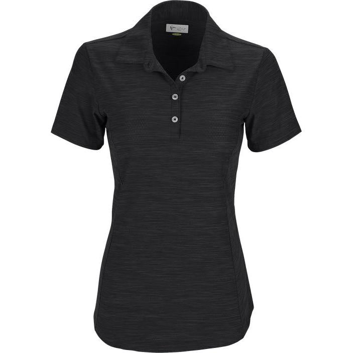 logo-left Greg Norman Ladies Play Dry Heather Solid Polo-Ladies Polos-Thread Logic