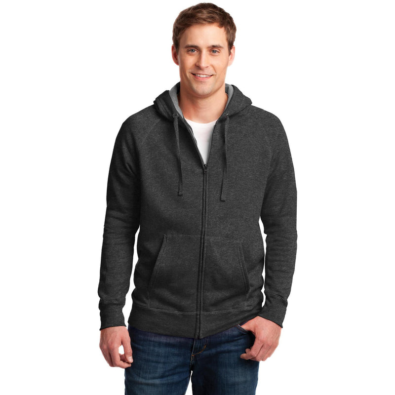 no-logo CLOSEOUT - Hanes Nano Full-Zip Hooded Sweatshirt-Hanes-Charcoal Heather*-S-Thread Logic