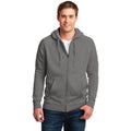 no-logo CLOSEOUT - Hanes Nano Full-Zip Hooded Sweatshirt-Hanes-Vintage Grey-S-Thread Logic
