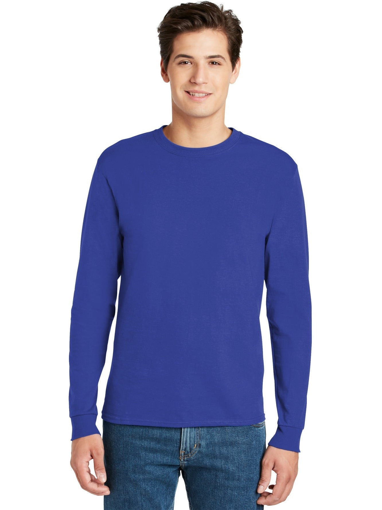 no-logo Hanes Authentic 100% Cotton Long Sleeve T-Shirt-Regular-Hanes-Thread Logic
