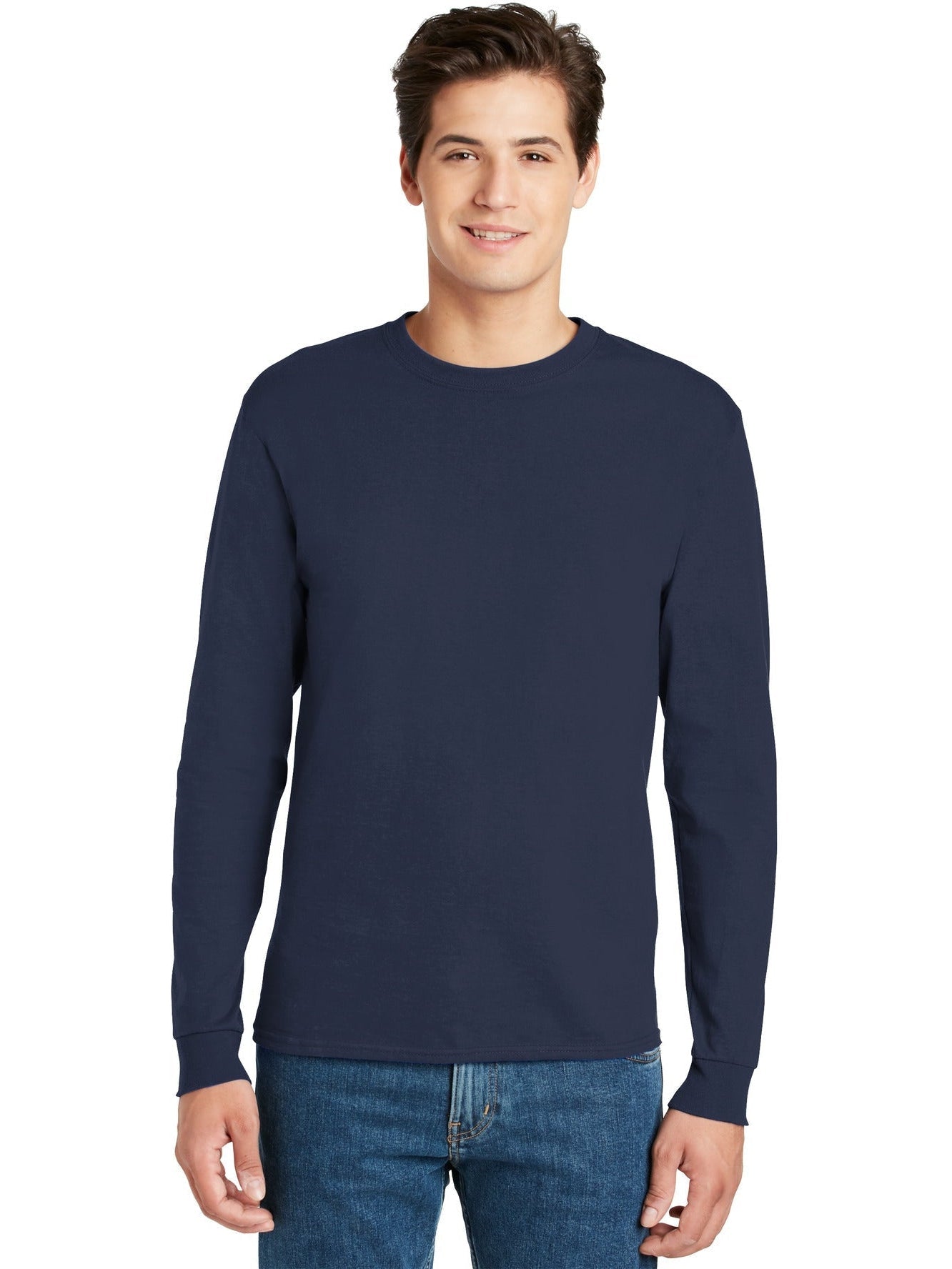 no-logo Hanes Authentic 100% Cotton Long Sleeve T-Shirt-Regular-Hanes-Thread Logic