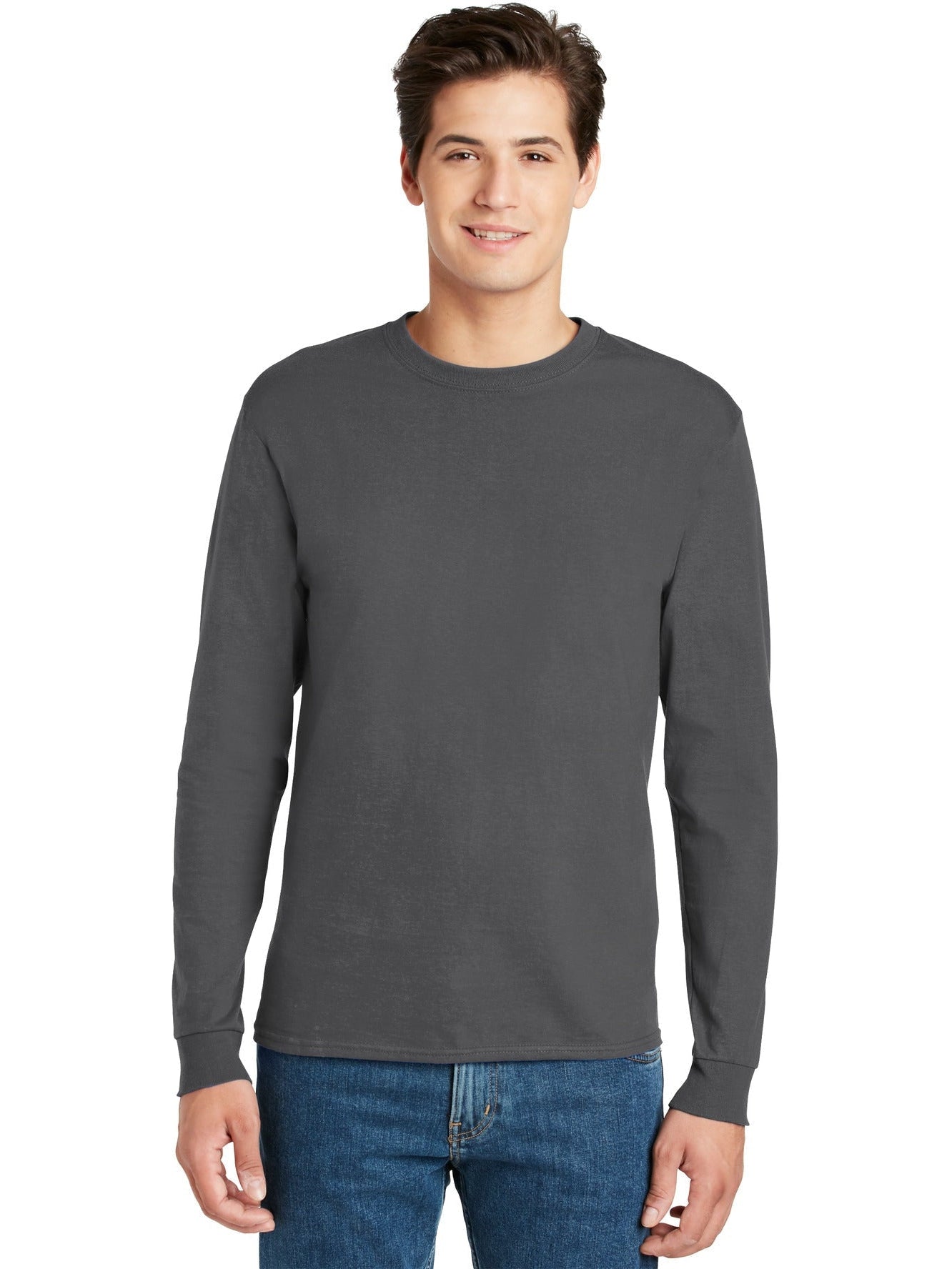 no-logo Hanes Authentic 100% Cotton Long Sleeve T-Shirt-Regular-Hanes-Thread Logic