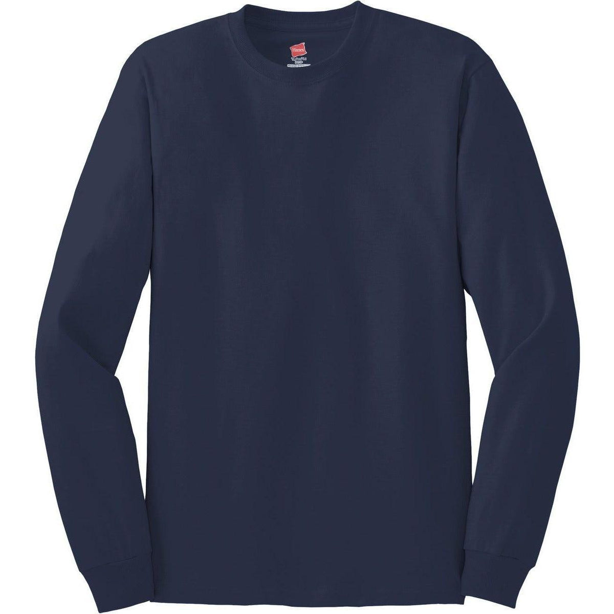 no-logo Hanes Authentic 100% Cotton Long Sleeve T-Shirt-Regular-Hanes-Navy-S-Thread Logic