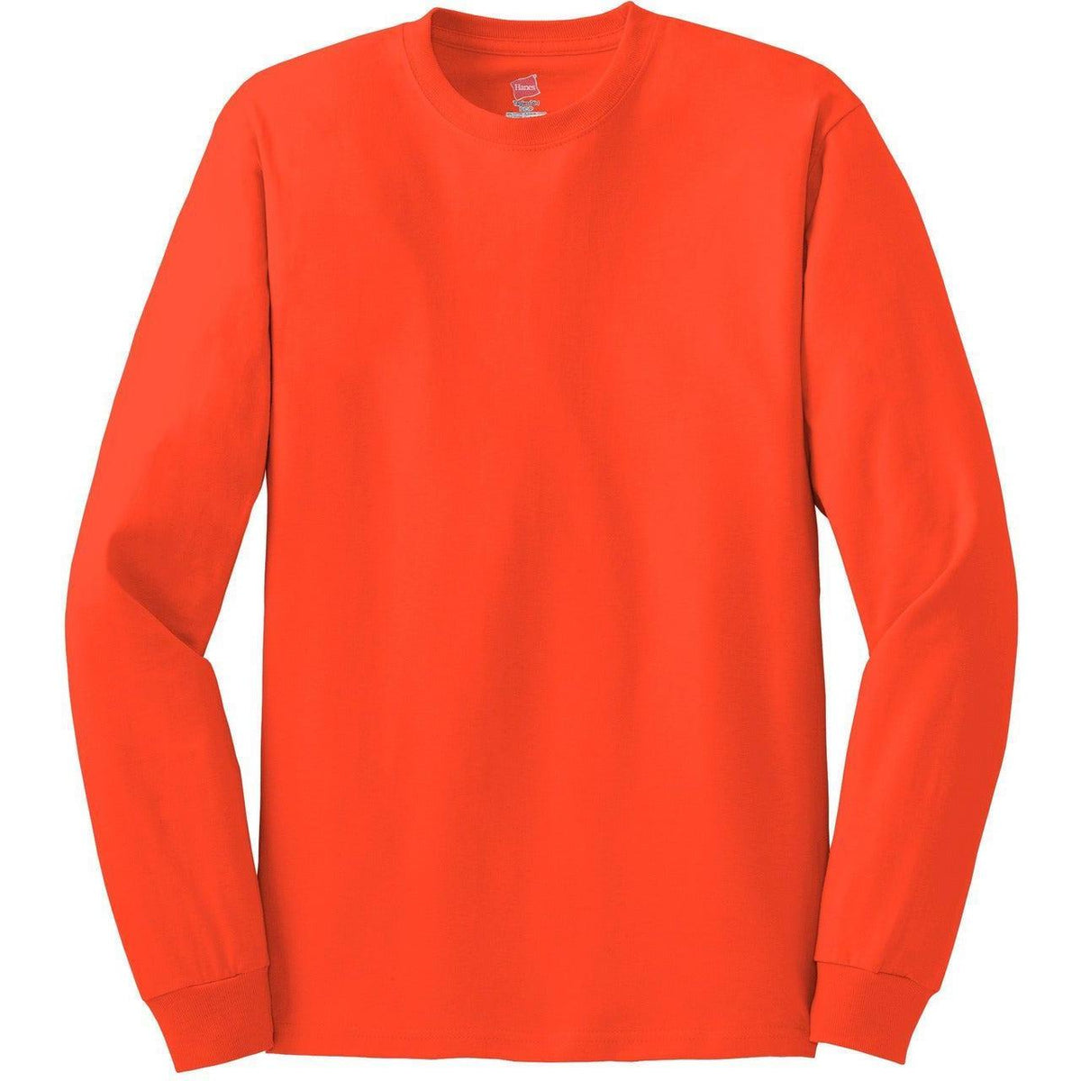 no-logo Hanes Authentic 100% Cotton Long Sleeve T-Shirt-Regular-Hanes-Orange-S-Thread Logic