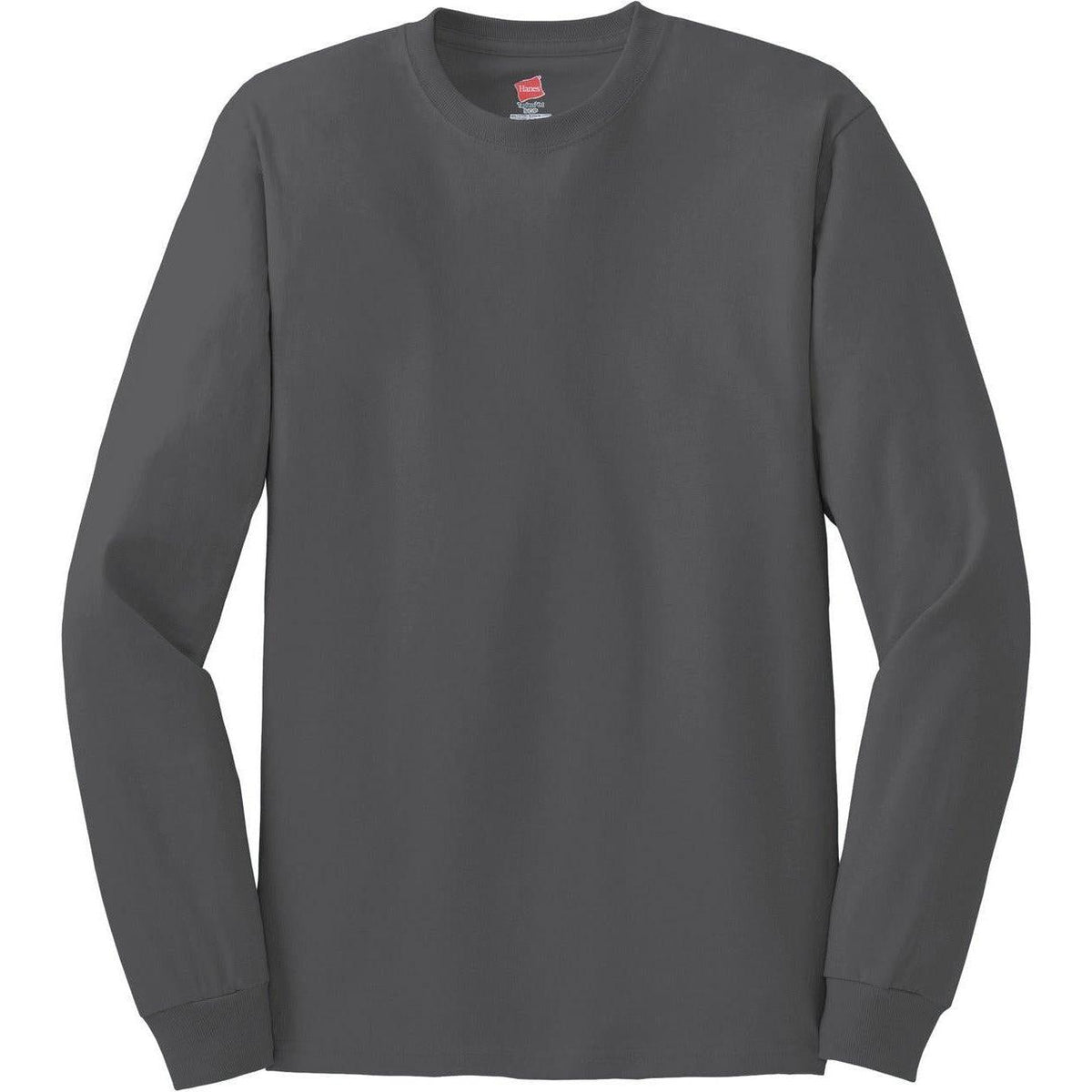 no-logo Hanes Authentic 100% Cotton Long Sleeve T-Shirt-Regular-Hanes-Smoke Grey-S-Thread Logic